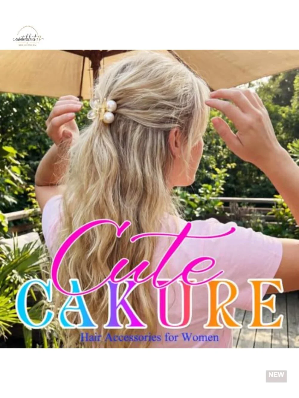 Pearl Claw Clips for Thin Hair - 3 Pack Acrylic Hair Accessories